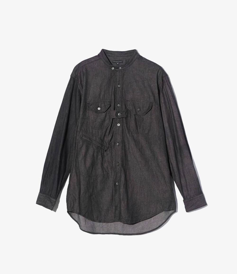 NEW ENGINEERED GARMENTS banded collar shirt in black